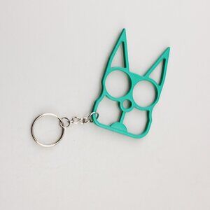 Green Cat Self Defense Keychain Metal